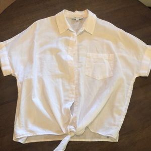 Madewell summer shirt with tie in front